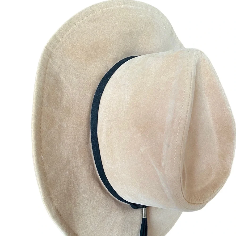 Bohemian Camel Color Fedora Hat Swayed Leather Strap
